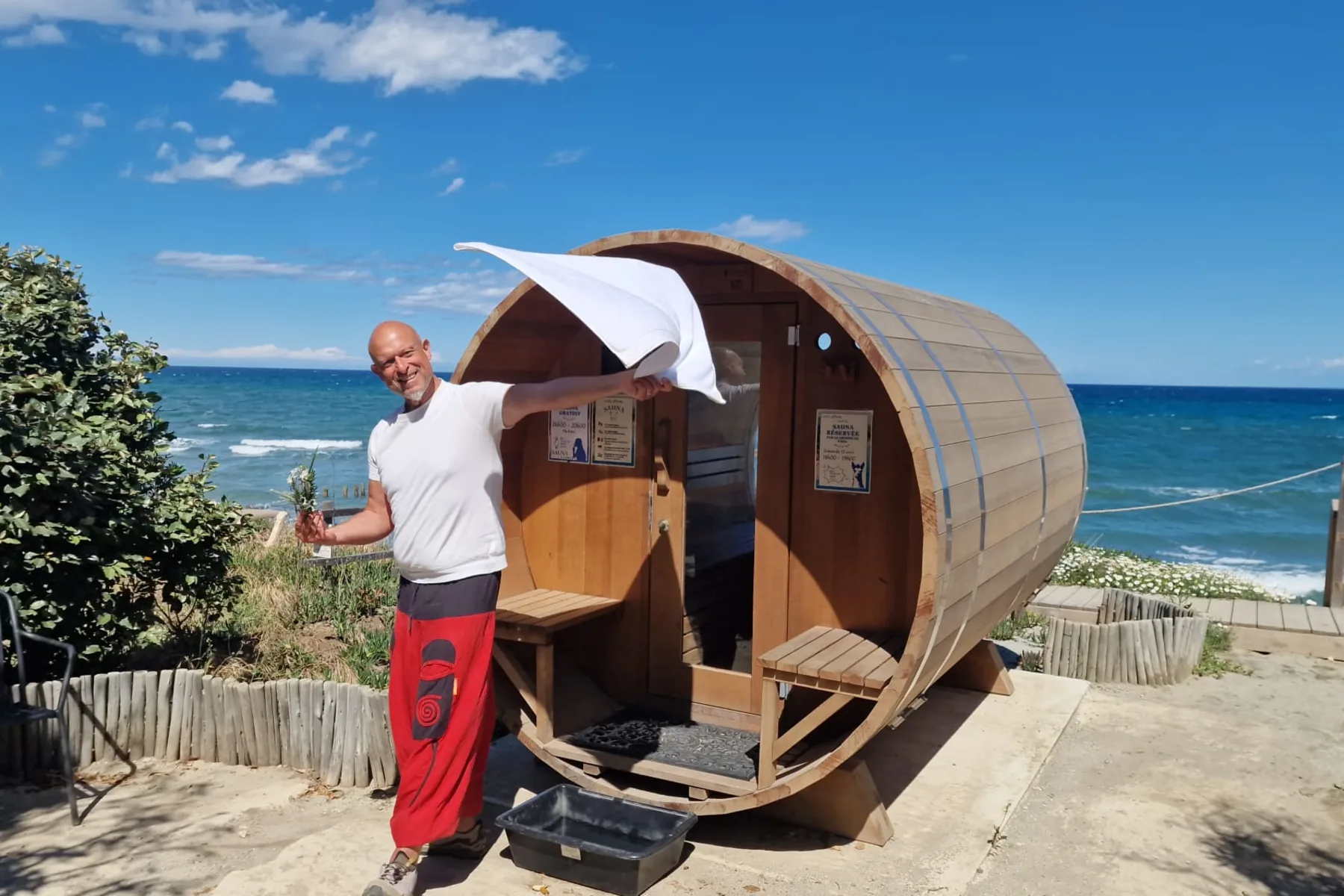 Gerald Gaertner at a private seaside sauna