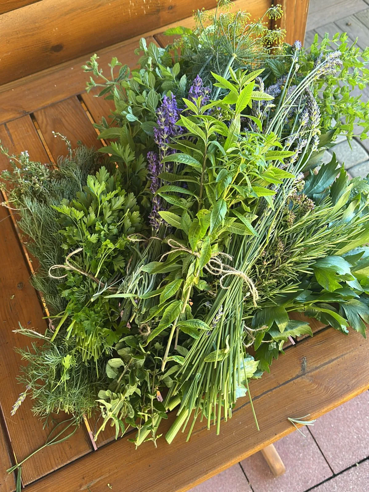 Fresh herbs for private sauna infusions